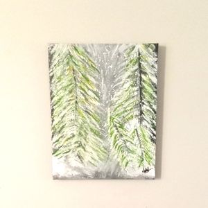 ORIGINAL ARTWORK "WINTER FALLS" 8X10 ON STRETCHED CANVAS IN ACRYLIC SIGNED